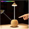 YNDD Piccola lampada da tavolo senza fili, pieghevole, a LED, touch, dimmerabile, con 3 modalità di colore e 7 colori RGB, lampada da comodino senza cavo per tavolo da pranzo, campeggio, feste, camera dei