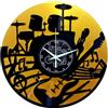 Instant Karma Clocks | Orologio Da Parete | Gruppo Musicale | Chitarra | Decorazione per Musicisti | Colore Nero e Oro | Idea Regalo per Batterista Bassista | Doppio Vinile