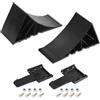 OULEME Set di 2 cunei con materiale di montaggio | tappetini per ruote per rimorchi auto, camper, roulotte, fino a 1600 kg | nero