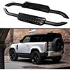 Yuvezna Pedane laterali adatte per Land Rover Defender 90 2020-2025 L663 2 porte, pedana a pedale (nero lucido stile vintage)