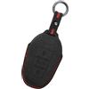 Rondrive Custodia portachiavi in pelle adatta per Jeep Avenger Hybrid 2025 per Ople Crossland X Grandland X Corsa F cucita a mano chiave auto custodia portachiavi nero