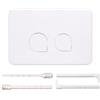 Mixabloem Kit di due piastre di scarico per WC, compatibile con cassette Geberit All Series UP300 UP320, design minimalista, hardware per il bagno (bianco)
