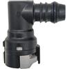 Mixabloem Connettore rapido per linea carburante in plastica nera, raccordo a scatto, diametro esterno 15,82 mm, ID14, pulsante singolo, per manutenzione di tubazioni di automobili e camion (curva a 90°)