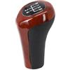 Mixabloem Pomello del cambio in pelle di pesca per BMW Serie 1/3/5/6/7 E30/E36/E46/E39/X3/X5/Z3/M3/M5 - cambio manuale a 5/6 marce, finiture in legno (5 velocità)