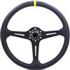 TUANZUN Volante Sportivo Auto, Volante a Calice Volante da corsa universale 370 mm circa 15'' nero/titanio piatto for auto rally e drift(Black)