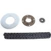 Pilipane Kit Catena Corona Anteriore Posteriore T8F in Acciaio ad Alte Prestazioni, Catena da 120 Maglie, Corona Anteriore da 13 Denti, Corona Posteriore da 44 Denti, Ruota Libera Senza