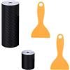 Foonary Adesivi per auto, copertura in carbonio, protezione auto | Adesivo antigraffio impermeabile con raschietto, 10 x 500 cm + 5 x 5 m, adattabile a veicoli moto casco, nero