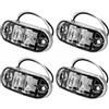 Kirunvia Kit 4 Luci di Ingombro LED Bianche 12V-24V IP65 per Rimorchio e Camion | 2 LED Piranha Ovali, Diffusione Omogenea, Custodia ABS, Cablaggio 2 Fili, Montaggio a Superficie, per Caravan e Barche