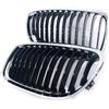 Generico mascherina Per BMW Serie 3 E90 Restyling 2009-2012 paraurti | Griglia Singola Stecca Nero Lucido Colore Carbonio Griglia Radiatore ABS(Chrome Frame Black)
