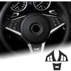 KUNGKIC Adesivo per volante auto in fibra di carbonio per BMW Serie 6 E63 E64 2004 2005 2006 2007 2008 2009 2010 funzione volante pulsante interruttore interno (nero)