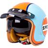 JunPing Casco Jet Moto Casco Aperto Casco Moto Mezzo Casco con Visiera Parasole Retro Vintage Style Casco Jet per Uomo Donna Moto Casco DOT/ECE Approvato
