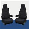 Auto Interieur Meester Coprisedili compatibili con Aguti GIS Liner & Milan, set da 2 pezzi con braccioli, adatti per sedili con cintura integrata, adatti per Pössl, Knaus, Adria, Carthago (nero)