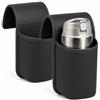 Jeeeun PU Leather Car Door Cup Holder, Wide-Mouth Organizer for Drinks and Phone (2pcs Black)