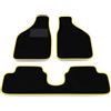 Somer Car Kit Tappetini Auto compatibili con Fiat Panda 141 1980-2003 - posteriore unito | Set Tappeti in Moquette, Tappeto auto su misura, bordo giallo