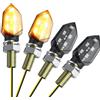 DTEANJU Indicatori di Direzione a 5 LED per Moto 12V CC Impermeabili IP65 | Set di 4 Mini Frecce LED Ambra ad Alta Luminosità con Certificazione E24, Montaggio Semplice, per Moto Cross Enduro e Naked