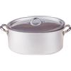 Baldassare Agnelli Casseruola ovale in alluminio 3mm 2 maniglie e 1 coperchio - 45x31 cm