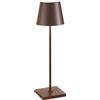 Zafferano S.R.L. Poldina pro, lampada da tavolo ricaricabile corten - no caricabatterie