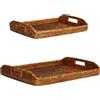 Simple Day Living & Lifestyle Set vassoi Village in rattan naturale, dim. 50x36 cm e 42x30 cm