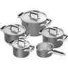 Zwilling J.A.Henckels Italia Pure, set di 5 pentole e padelle - grigio