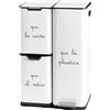 Simple Day Living & Lifestyle Pattumiera Carta-Plastica-Vetro bianca