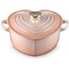 Le Creuset Cocotte a cuore in ghisa vetrificata con pomello a cuore - pesca