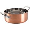 Baldassare Agnelli Casseruola 1907 Copper 4 bassa in rame 2.5mm 2 maniglie - 28 cm