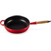 Le Creuset Padella alta con manico in legno in ghisa vetrificata Ø 28 cm- ciliegia
