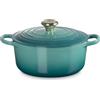 Le Creuset Evolution, cocotte rotonda 24 cm in ghisa vetrificata - blu riviera