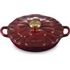 Le Creuset Tegame basso con coperchio a fiore in ghisa vetrificata 26 cm - Garnet