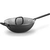 Zwilling J.A.Henckels Italia Milano, Wok nero con coperchio in vetro - 30 cm