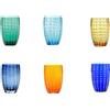 Zafferano S.R.L. Perle, set 6 bicchieri tumbler colori assosrtiti