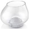 Ivv Cumuli, coppa h. 25 cm, trasparente con base in marmo bianco di carrara