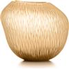 Ivv Carving vaso in vetro pesca satinato con righe molate verticali H 24 cm