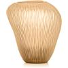 Ivv Carving vaso in vetro pesca satinato con righe molate verticali H 23 cm