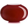Ivv Pandora vaso in vetro incamiciato esterno rosso interno biancolatte H 18 cm