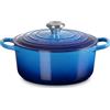 Le Creuset Evolution, cocotte rotonda 24 cm in ghisa vetrificata - azure blu