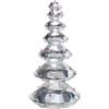 Ivv Riflessi, albero di natale 7 livelli in vetro trasparente con pallini rossi - h. 24 cm