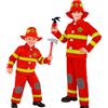 W WIDMANN MILANO Party Fashion - Costume da pompiere per bambini | Set da 3 pezzi con maglietta, pantaloni e cappello da pompiere, costume per Carnevale, feste a tema