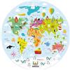 Webby Puzzle Mappa del Mondo | 60 Pezzi Rotondo + 4 Flashcard Fronte-Retro | Stimola Memoria, Colori & Concentrazione | Puzzle Educativo Perfetto per Bambini