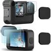 FiTSTILL Kit di 8 pellicole protettive in vetro temperato per Go Pro Hero 12/Hero 11/Hero 10/Hero 9 Black Fit Media Mod (non per Hero 13 Nero)