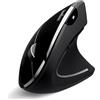 Perixx PERIMICE-813 Mouse Ergonomico Verticale Wireless 2.4G e Bluetooth - Multi-dispositivo e Multi-OS - Connetti fino a 3 dispositivi - Nero