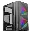Mars Gaming MC-ME, Case Gaming Compatto MicroATX, Finestra Laterale in Vetro Temperato, Design Frontale Total-Mesh Geometrico, 2 Ventole FRGB da 120mm, Nero