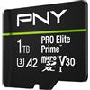 PNY 1TB PRO Elite Prime C10 U3 V30 A2 microSDXC Scheda di Memoria Flash