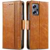 Generico DayQiQiPu Cover per Xiaomi Redmi Note 11T Pro/11T Pro+ (6,6 Pollici) Custodia in pelle PU con Patchwork Guscio Protettiva Anti-Skimming Custodia Portafoglio Flip Caso Business, Cachi
