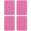 Kirunvia Kit 4 Supporti Ventosa Telefono Silicone Rosa per Selfie Vlog Mani Libere | 24 Micro Ventose per Cuscinetto, Antiscivolo su Vetro e Piastrelle, Silicone Alimentare Ultra Sottile da -40°C a +255°C