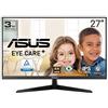 ASUS Monitor 4K Eye Care da 27 (VY27UQ) - UHD (3840 x 2160), IPS, HDR10, Adaptive Sync, Eye Care Plus, Display Port, HDMI, altoparlante, DisplayWidget, filtro luce blu, Flicker Free, 3yr Warranty