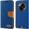 Shantime Custodia in pelle intrecciata per Doogee Fire 7 Ultra 5G - Blu | 6.6 Custodia flip portafoglio in tessuto Oxford con guscio interno in TPU, supporto integrato e portacarte