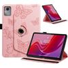 Generico DayQiQiPu Custodia per Lenovo Idea Tab 11 / Tab K11 Gen 2 TB336 (11,0 Pollici) Cover Supporto Multi‑angolo a Rotazione 360° Astuccio Stile Folio con Motivi Farfalle con Auto Wake/Sleep, Rosa