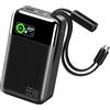 Kruilan 65W Power Bank 42800mAh Laptop Caricatore Portatile Cavi Integrati USB C | Capacità 42800mAh, ricarica rapida 65W PD, cavi integrati USB-C & Lighting, display a colori, 4 uscite per computer