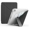 Generic Custodia protettiva per iPad 9,7, 10,2 e serie Air, cover trasparente in acrilico anti-piegatura con portapenne, funzione auto sleep/wake (nero)
